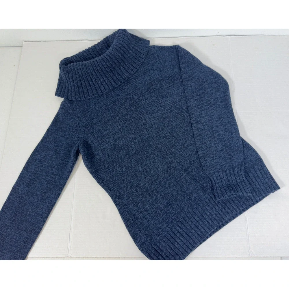 Lauren Jeans Co Ralph Lauren Cowl Neck Sweater Blue Womens M Prep Coastal lUX